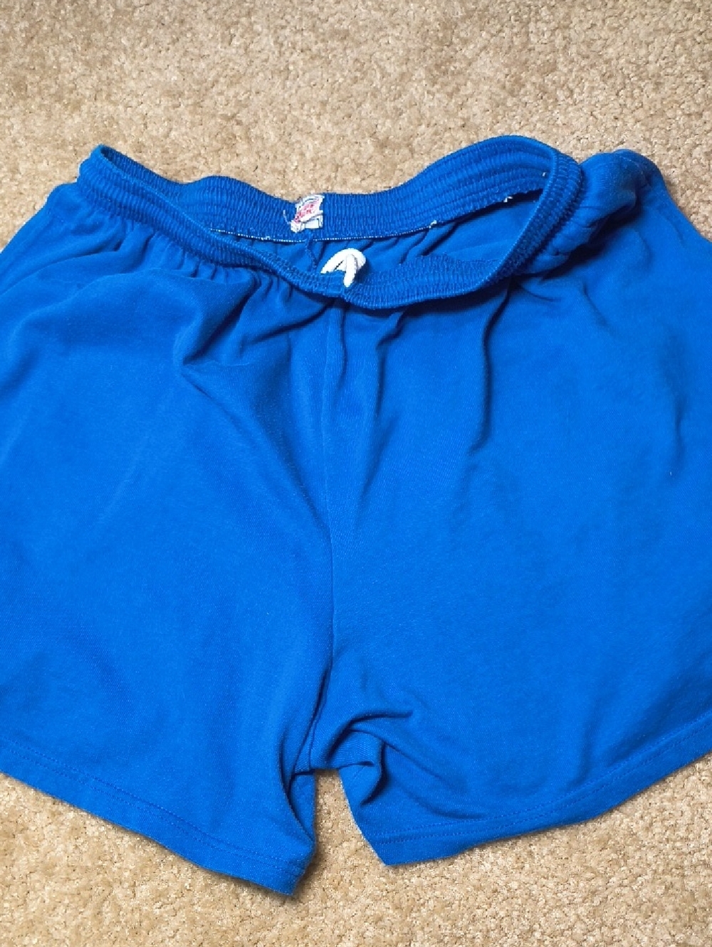 Vintage Cuffed Royal Blue Elastic Waist Soffe Shorts Size M Z1 - Picture 1 of 6